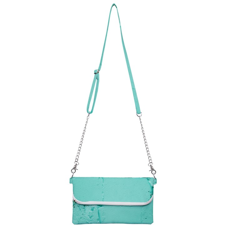 Teal Brick Texture Mini Crossbody Handbag