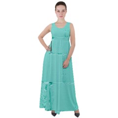 Teal Brick Texture Empire Waist Velour Maxi Dress by artworkshop