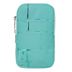 Teal Brick Texture Waist Pouch (small) by artworkshop