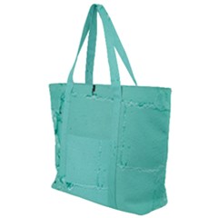 Teal Brick Texture Zip Up Canvas Bag by artworkshop