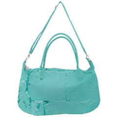 Teal Brick Texture Removal Strap Handbag by artworkshop