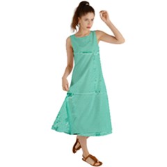 Teal Brick Texture Summer Maxi Dress by artworkshop