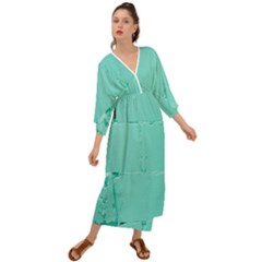 Teal Brick Texture Grecian Style  Maxi Dress by artworkshop