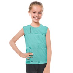 Teal Brick Texture Kids  Mesh Tank Top by artworkshop