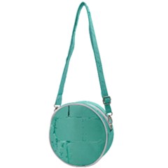 Teal Brick Texture Crossbody Circle Bag by artworkshop