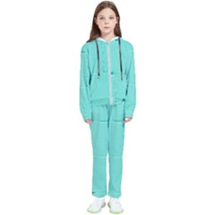 Teal Brick Texture Kids  Tracksuit by artworkshop