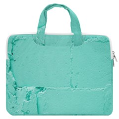 Teal Brick Texture Macbook Pro 13  Double Pocket Laptop Bag by artworkshop