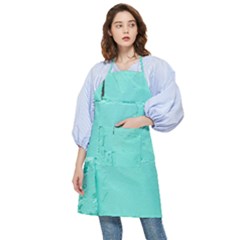 Teal Brick Texture Pocket Apron