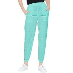 Teal Brick Texture Tapered Pants by artworkshop