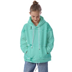 Teal Brick Texture Kids  Oversized Hoodie by artworkshop