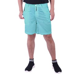 Teal Brick Texture Men s Pocket Shorts by artworkshop