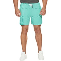 Teal Brick Texture Men s Runner Shorts by artworkshop