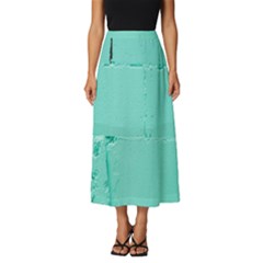 Teal Brick Texture Classic Midi Chiffon Skirt