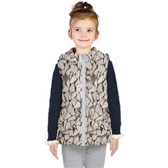 Texture Pattern Design Kids  Hooded Puffer Vest by artworkshop