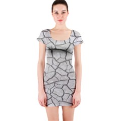 Texture Pattern Tile Short Sleeve Bodycon Dress