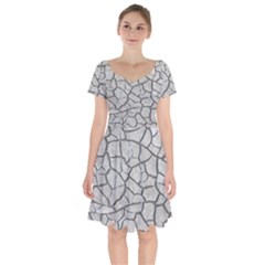 Texture Pattern Tile Short Sleeve Bardot Dress