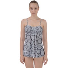 Texture Pattern Tile Babydoll Tankini Set