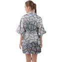 Texture Pattern Tile Half Sleeve Satin Kimono  View2