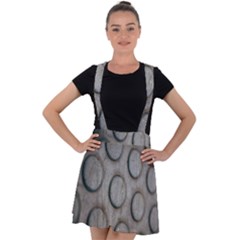 Texture Pattern Wallpaper Velvet Suspender Skater Skirt by artworkshop