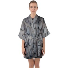 Texture Pattern Wallpaper Half Sleeve Satin Kimono  by artworkshop