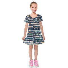 Texture Pattern Kids  Short Sleeve Velvet Dress by artworkshop