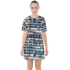 Texture Pattern Sixties Short Sleeve Mini Dress by artworkshop