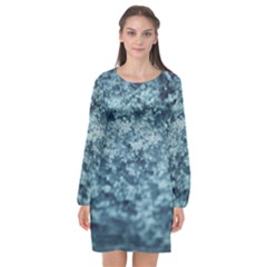 Texture Reef Pattern Long Sleeve Chiffon Shift Dress  by artworkshop