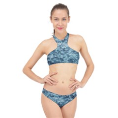 Texture Reef Pattern High Neck Bikini Set by artworkshop