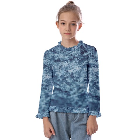 Texture Reef Pattern Kids  Frill Detail Tee by artworkshop