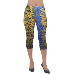 Texture Wallpaper Lightweight Velour Capri Leggings  by artworkshop