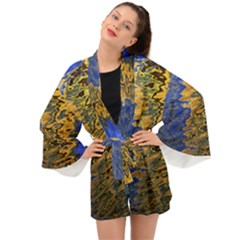 Texture Wallpaper Long Sleeve Kimono