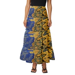 Texture Wallpaper Tiered Ruffle Maxi Skirt by artworkshop