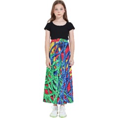 Thread Texture Pattern Kids  Flared Maxi Skirt by artworkshop