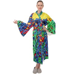 Thread Texture Pattern Maxi Velour Kimono by artworkshop