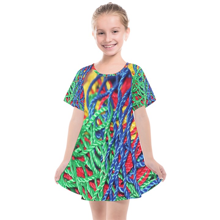 Thread Texture Pattern Kids  Smock Dress