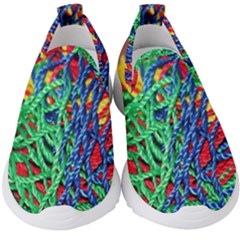 Thread Texture Pattern Kids  Slip On Sneakers by artworkshop