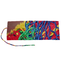 Thread Texture Pattern Roll Up Canvas Pencil Holder (s) by artworkshop