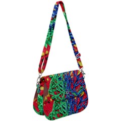 Thread Texture Pattern Saddle Handbag by artworkshop