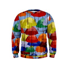 Umbrellas Colourful Kids  Sweatshirt by artworkshop