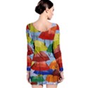 Umbrellas Colourful Long Sleeve Velvet Bodycon Dress View2