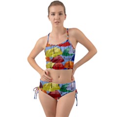 Umbrellas Colourful Mini Tank Bikini Set by artworkshop