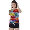 Umbrellas Colourful Short Sleeve Open Back Tee View1