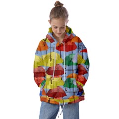 Umbrellas Colourful Kids  Oversized Hoodie by artworkshop