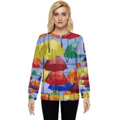 Umbrellas Colourful Hidden Pocket Sweatshirt by artworkshop