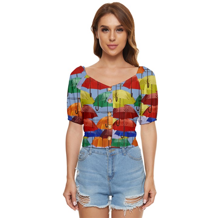 Umbrellas Colourful Button up blouse