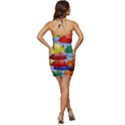 Umbrellas Colourful Sleeveless Wide Square Neckline Ruched Bodycon Dress View4