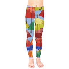 Umbrellas Colourful Kids  Classic Winter Leggings by artworkshop