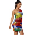 Umbrellas Colourful Long Sleeve One Shoulder Mini Dress View3