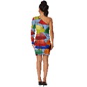 Umbrellas Colourful Long Sleeve One Shoulder Mini Dress View4