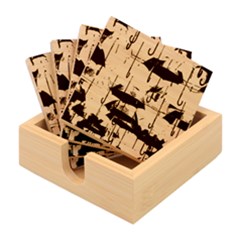 Umbrellas Colourful Bamboo Coaster Set